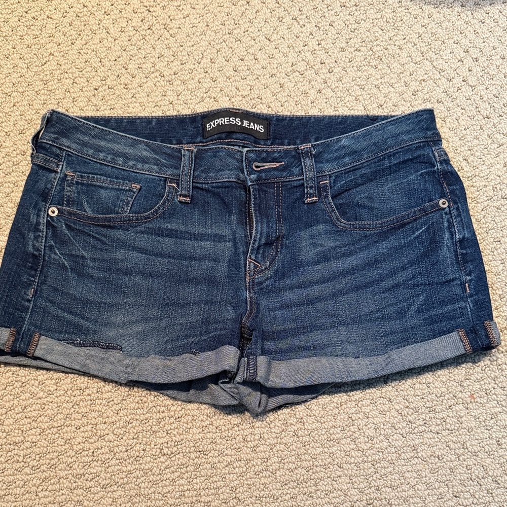 Express Dark Blue Jean Shorts
